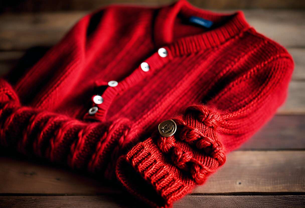 Les détails qui comptent : zoom sur le pull tricoté "r" rouge